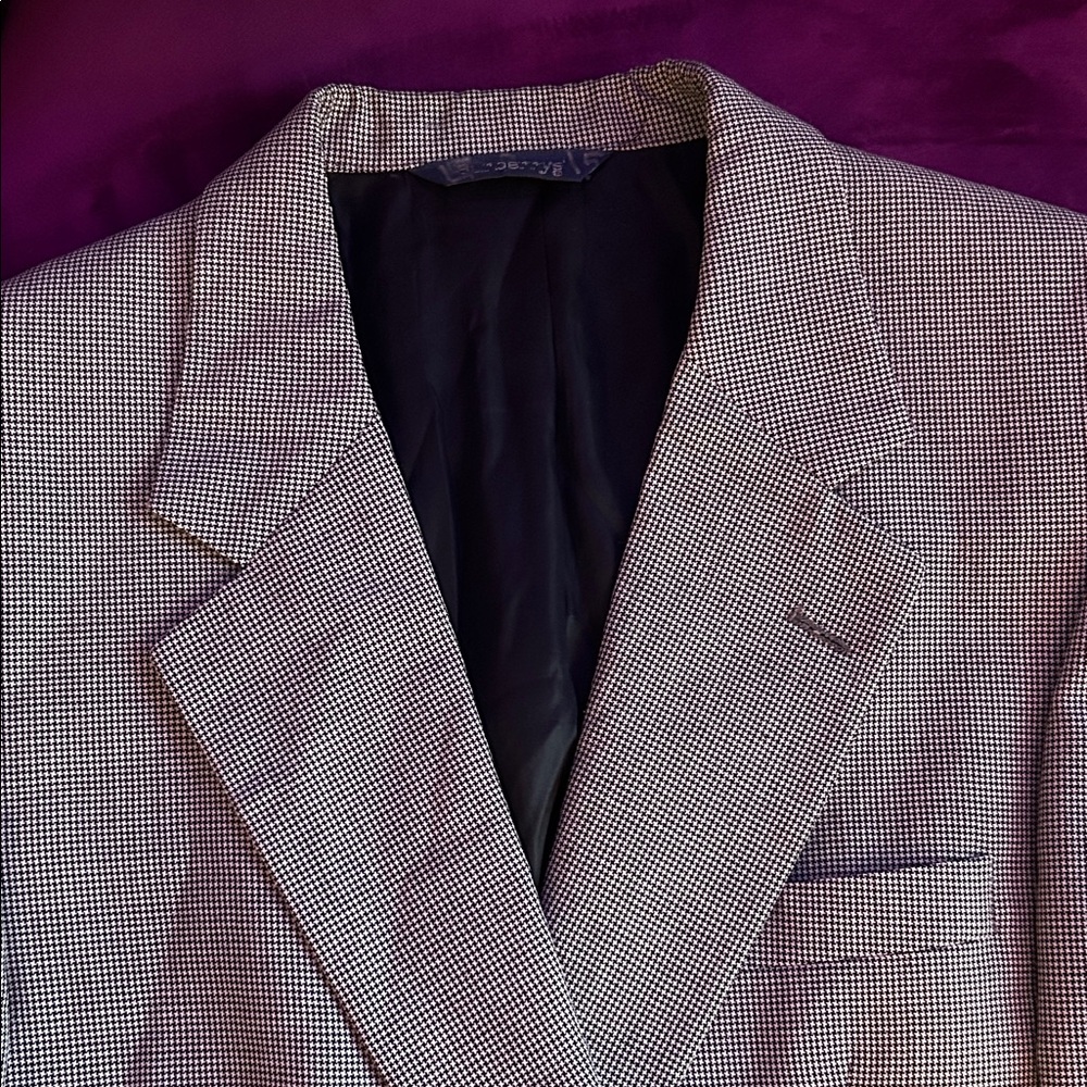Burberry’s Men's Black and White Checkered Blazer